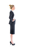 Profile view of attractive serious businesswoman