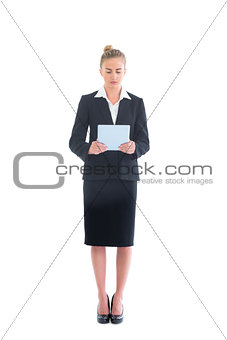 Young businesswoman working with her tablet