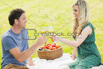 Young couple having a picnic