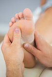 Picture of foot massage treatment from physiotherapist