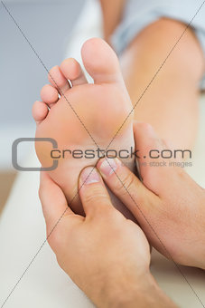Picture of foot massage given from physiotherapist