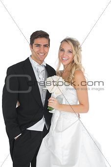 Happy married couple posing