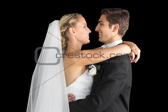 Loving young couple embracing each other