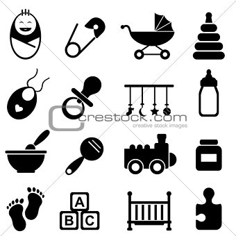 Baby and birth icons