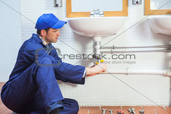 Attractive concentrating plumber repairing sink