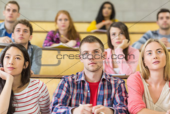 Students at the college lecture hall