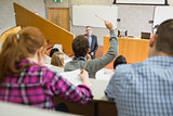 Students and teacher at the lecture hall