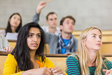 Concentrating students at the lecture hall