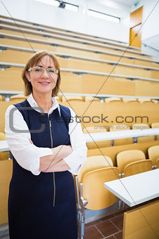Elegant teacher standing in the lecture hall
