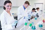 Researchers carrying out experiments in the lab