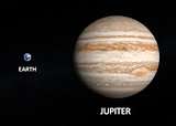 Planets Earth and Jupiter
