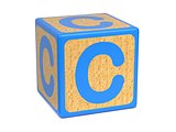 Letter C on Childrens Alphabet Block.