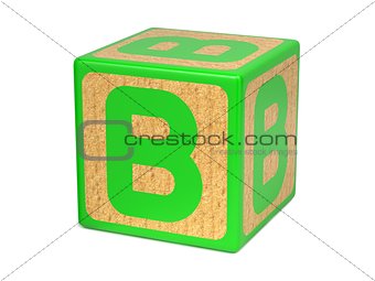Letter B on Childrens Alphabet Block.