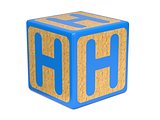 Letter H on Childrens Alphabet Block.