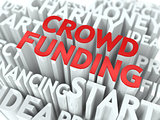 Crowd Funding. Wordcloud Concept.
