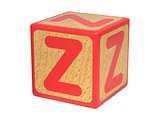 Letter Z on Childrens Alphabet Block.