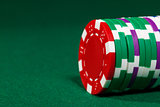 Colorful poker chips