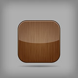 Vector glossy wooden app button