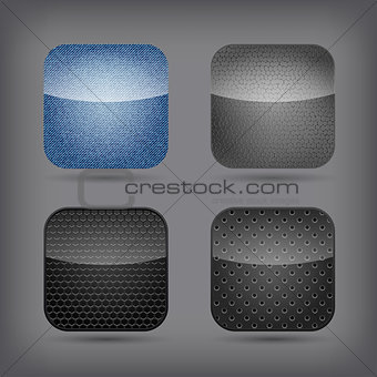 App icon set - jeans, metallic and leather
