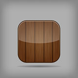 Vector glossy wooden app button