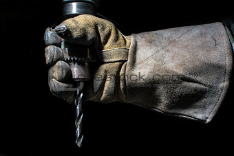 Glove with drill