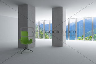 empty hall of modern business office with light from windows