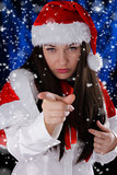 Christmas Girl Pointing