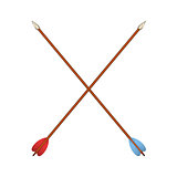 Two crossed bow arrows