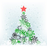 snow feer-tree with red star
