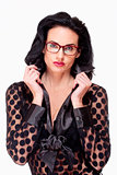 Woman with Black Hair and Glasses 
