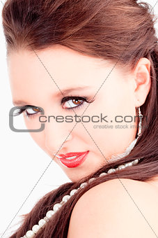 Portrait of Young Woman with Brown Hair