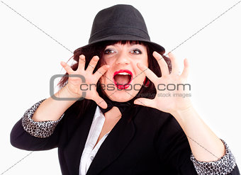 Young Woman with Hat and Tie 