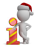 3d small people - Santa and info icon