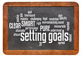 setting goals word cloud on blackboard