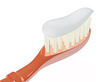 Isolated toothbrush with toothpaste, 3D