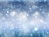 Blue christmas snowflake background
