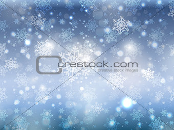 Blue christmas snowflake background