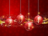 Happy New year baubles background 