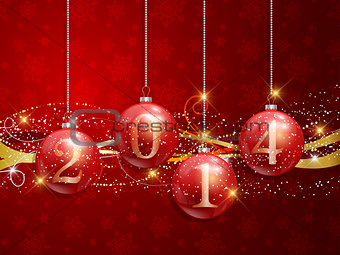 Happy New year baubles background 