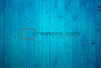 Part of blue wooden fence
