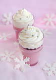 Cranberry dessert with whipped cream