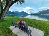Lake Como view (Italy) and family