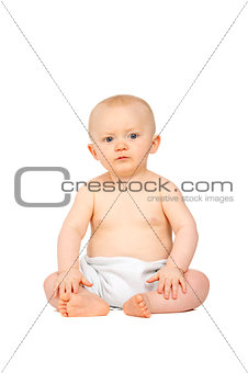 Baby sat isolated on a white background