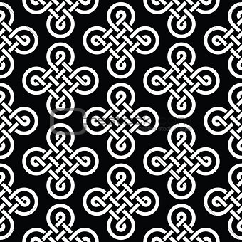 Celtic irish knots seamless pattern, vector background