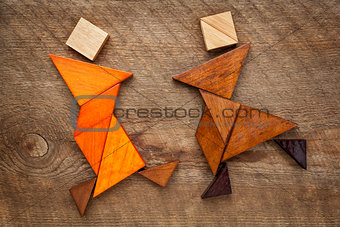 dancing tangram figures