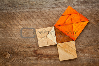 Pythagorean theorem in tangram puzzle