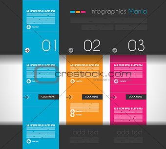 Infographic design template with flat design panels