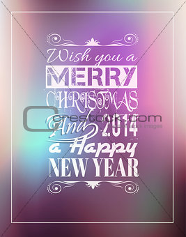 2014 Merry Christmas Vintage typo background