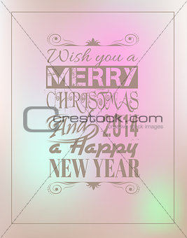 2014 Merry Christmas Vintage typo background