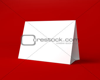 White Christmas Greetin Card on the Red Background